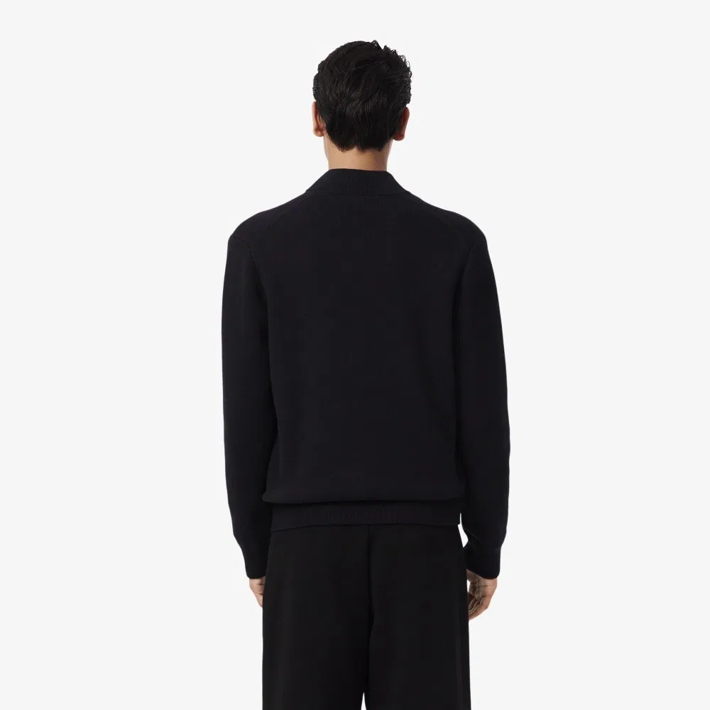 Мужской вязаный бомбер-кардиган Paris Pack на молнии чёрный от Lacoste — фото 3