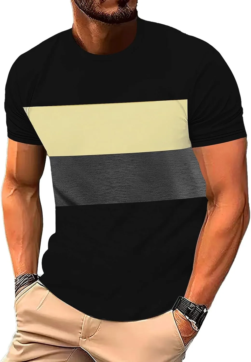 

Мужская футболка Crewneck Colorblock с коротким рукавом Xiaojmake