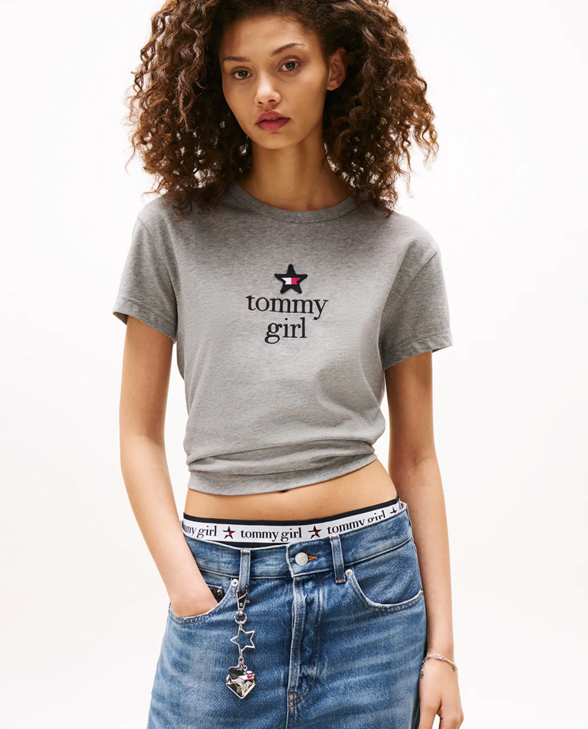 

Женская футболка Tommy Girl Tommy Jeans, серый