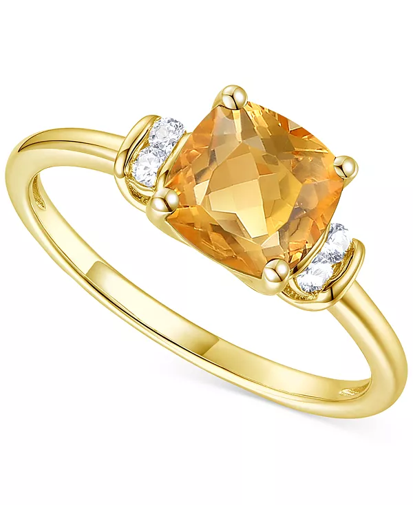 

Аметист (1-1/3 карата tw) и выращенный в лаборатории белый сапфир (1/10 карата tw) в покрытом 14-каратным золотом стерлинговом серебре (также с другими драгоценными камнями) Macy'S, citrine