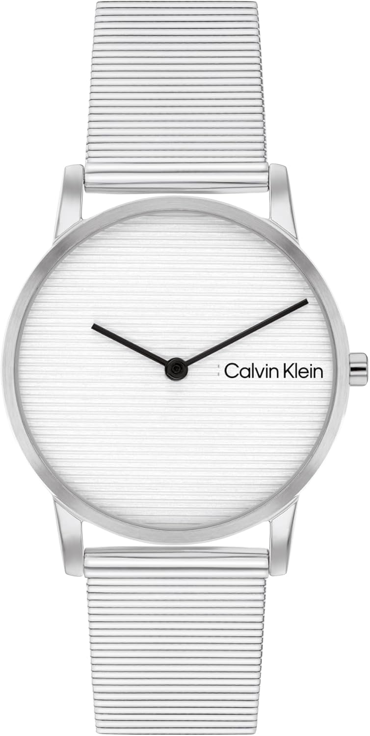 

Женские кварцевые часы Calvin Klein CK Feel 2H - тонкий корпус из нержавеющей стали и сетчатый браслет - минималистичный стиль - премиальные модные часы - 30 мм, Silver