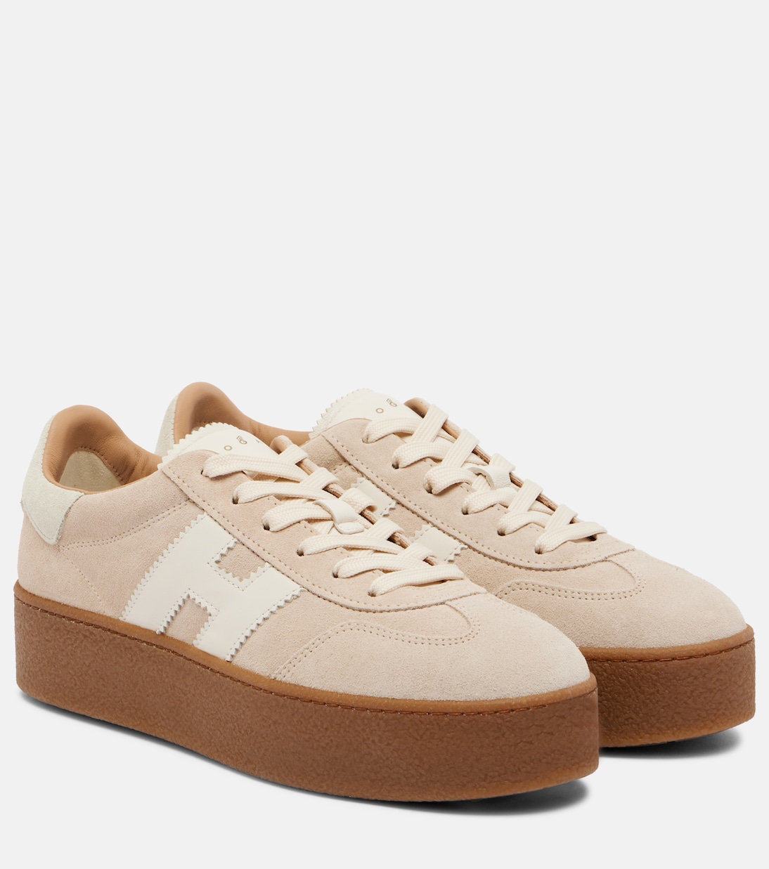 Крутые замшевые платформенные кроссовки Hogan, M024+C002+B013