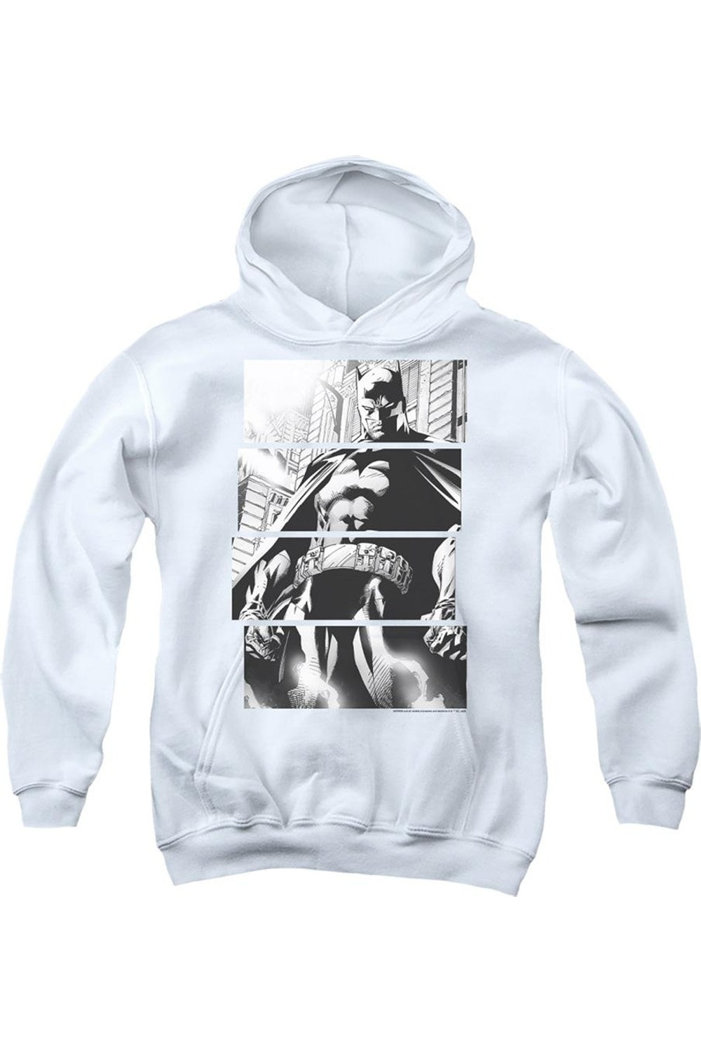 

Детская толстовка с капюшоном Batman Panels Gildan, белый