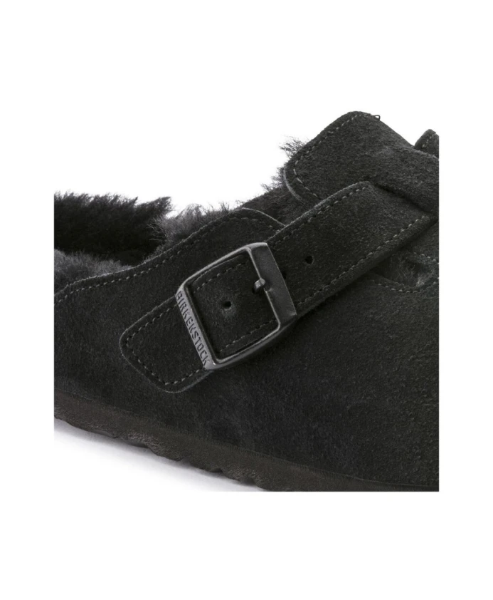 Мюли Birkenstock  Boston Shearling  Suede Leather, черный — фото 2