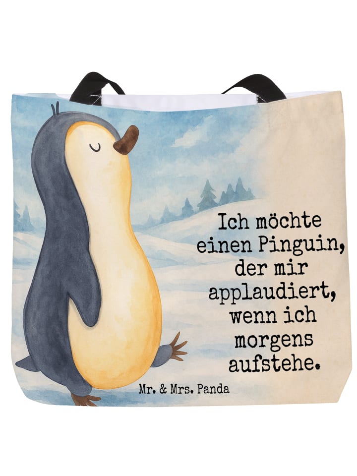 

Mr. & Mrs. Panda Сумка в виде пингвина с трогательным дизайном и надписью белого цвета