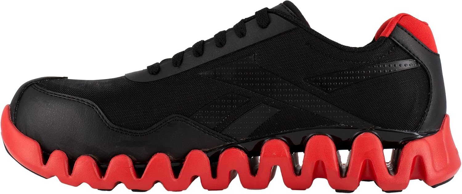 Мужские кроссовки Reebok Work Zig Pulse с защитным носком EH, черный/красный — фото 4