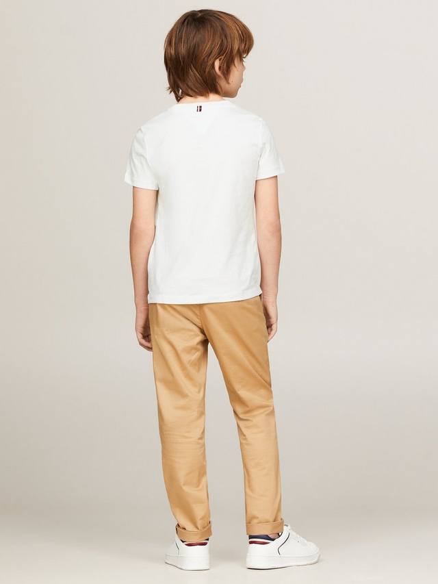 Детский базовый топ с коротким рукавом и круглым вырезом Tommy Hilfiger, Bright White — фото 2