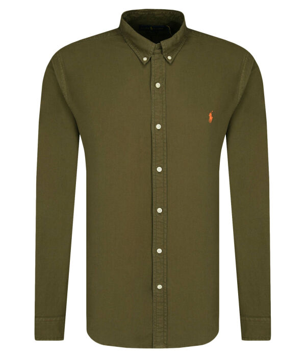 

Рубашка Polo Ralph Lauren Slim Fit, зеленый