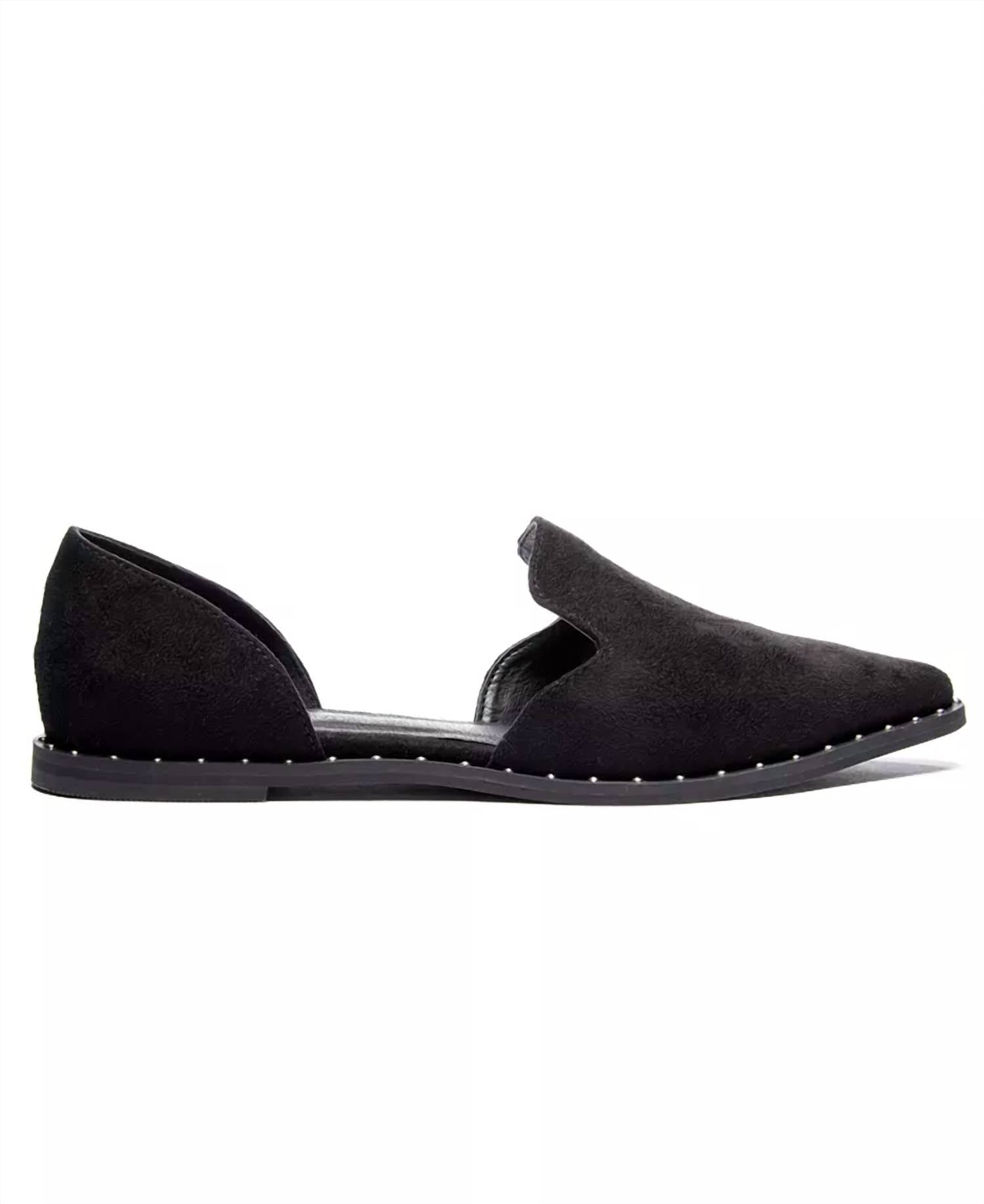 Женские туфли Emy Pointed Toe D'orsay Flats из черной тонкой замши CHINESE LAUNDRY — фото 2
