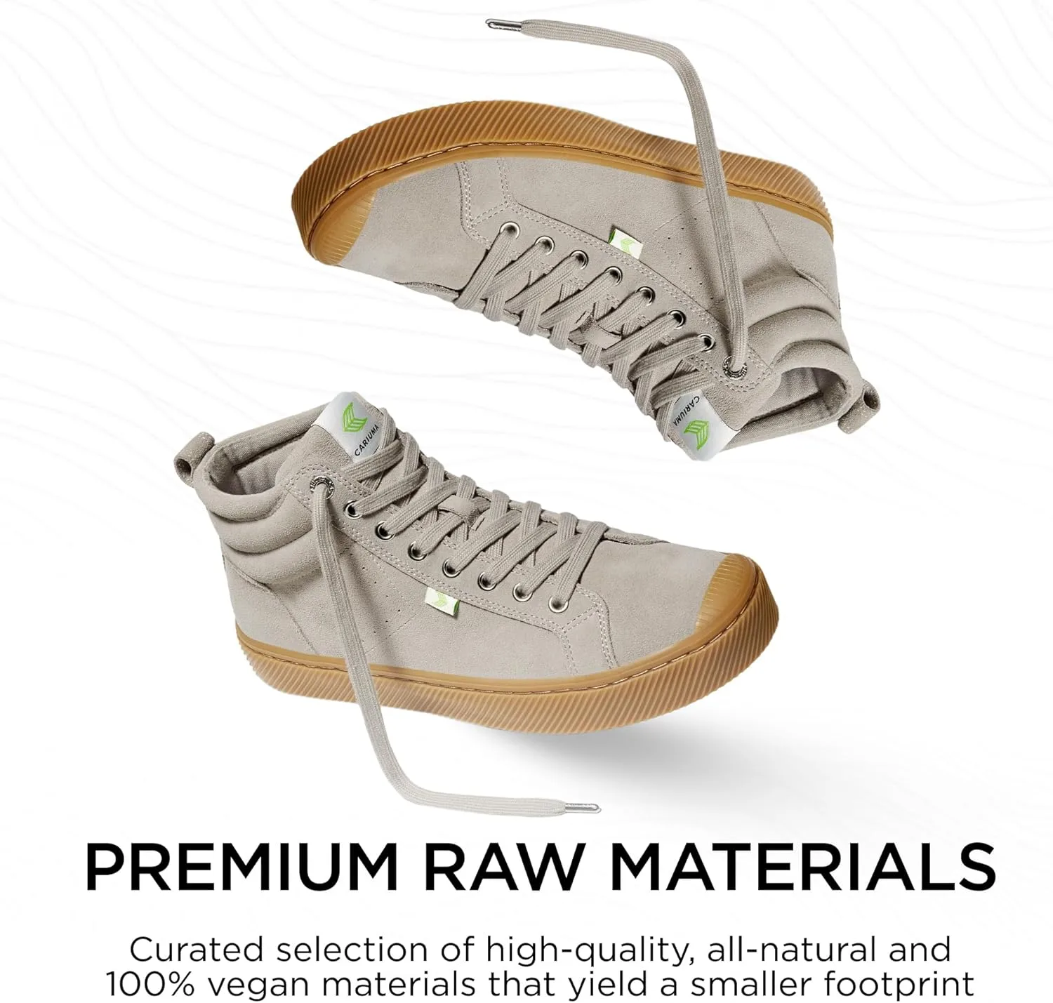Кроссовки Cariuma OCA High Suede, удобная мужская обувь, легкая и экологичная, универсальная повседневная обувь со 100% веганской стелькой, резиновая подошва, серый — фото 3