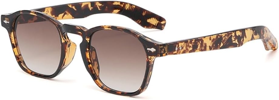 

квадратные солнцезащитные очки в стиле ретро для женщин, коричневые с леопардовым принтом, мужские солнцезащитные очки с защитой от УФ-излучения UV400, летние, унисекс WNCKSQ, Leopard With Brown