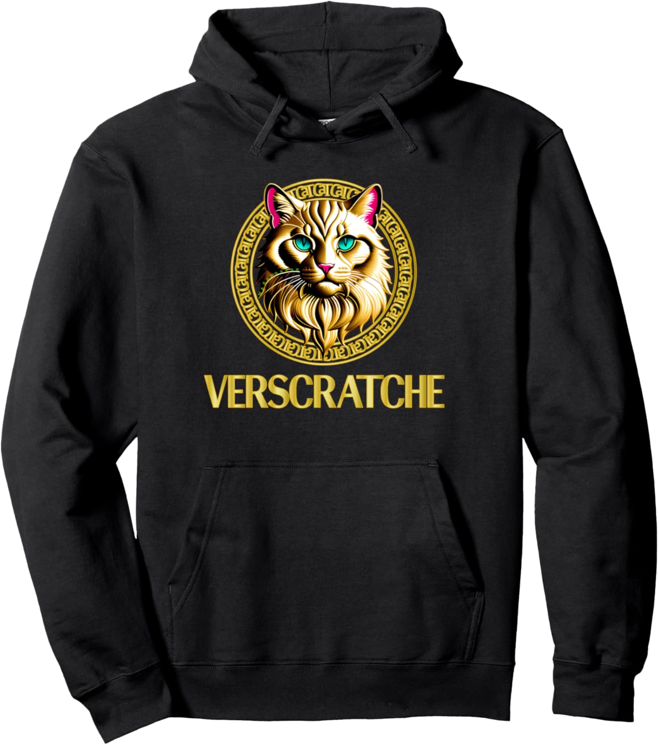 

Худи с забавным рисунком кошки от дизайнерского бренда Verscratche, черная Maeserbern