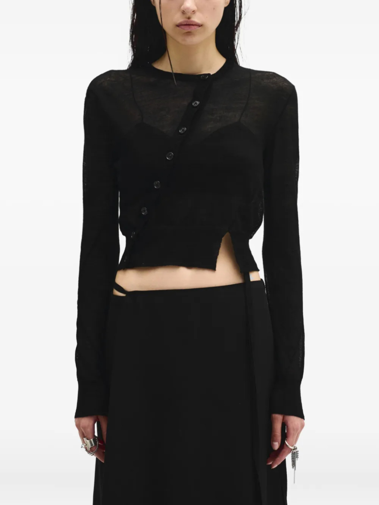 

Ann Demeulemeester укороченный кардиган Magga с драпировкой, черный
