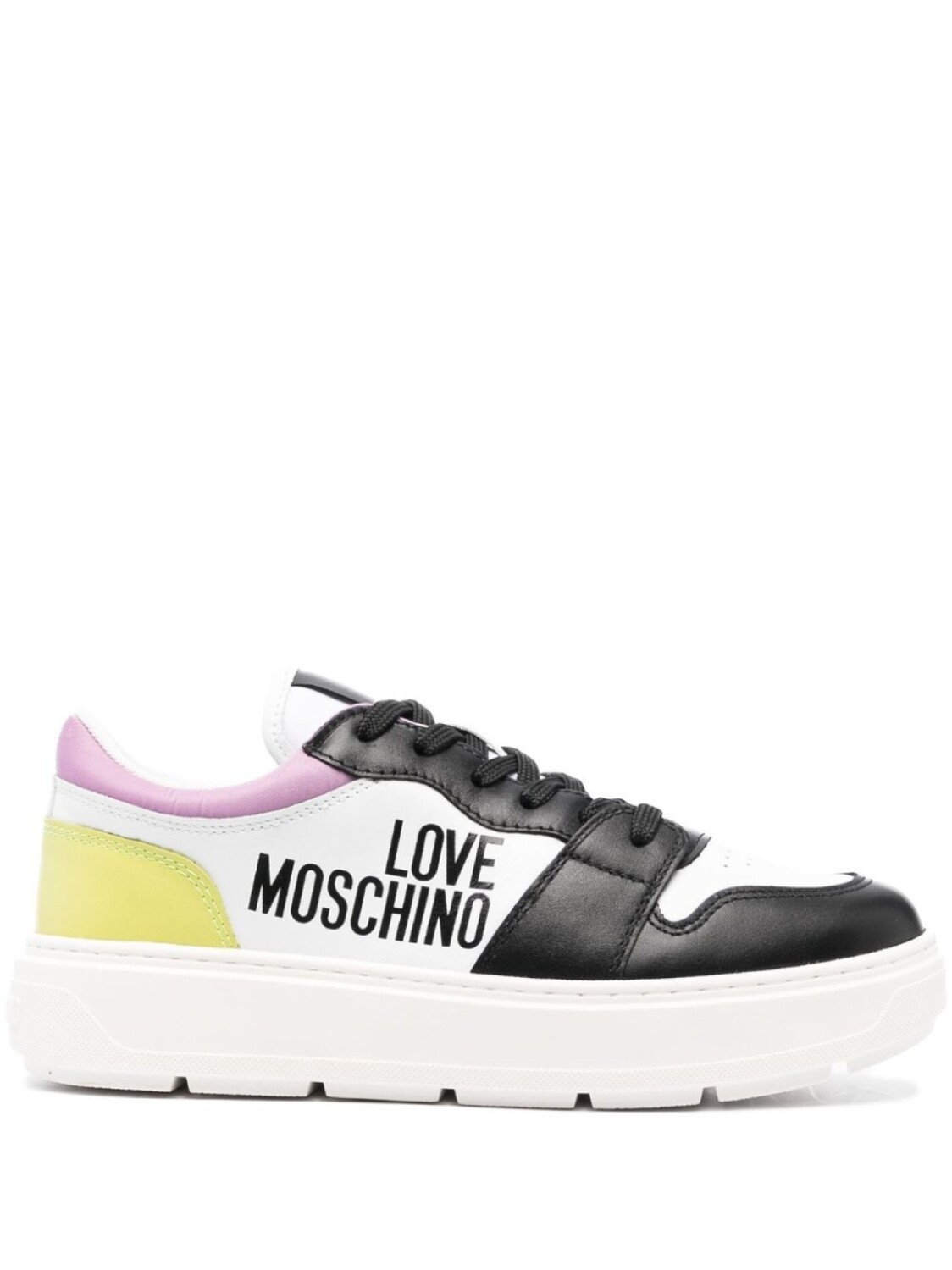 Кроссовки Love Moschino Color Block With Logo, белый/черный/желтый/сиреневый