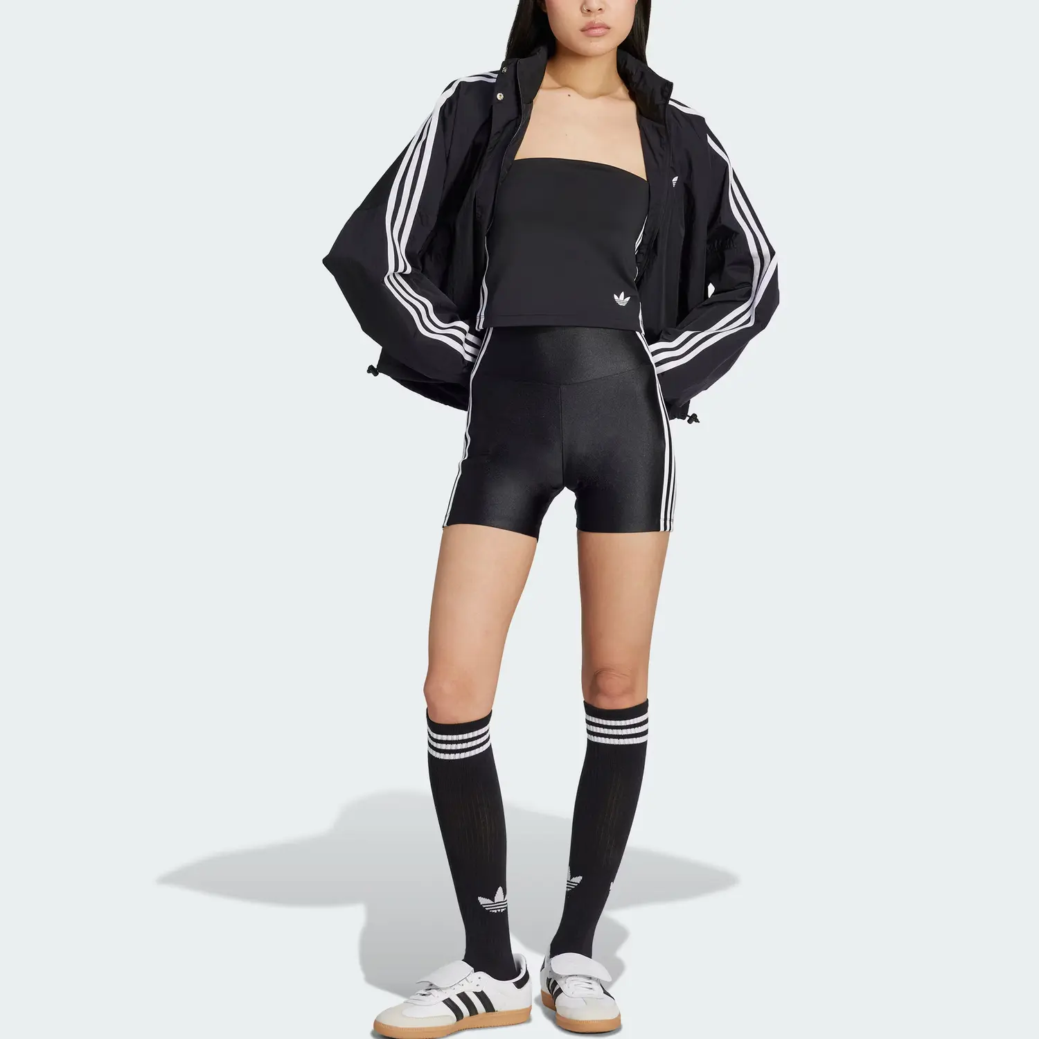 Adidas Originals Ветровка Adicolor SS25, Black/White — фото 2
