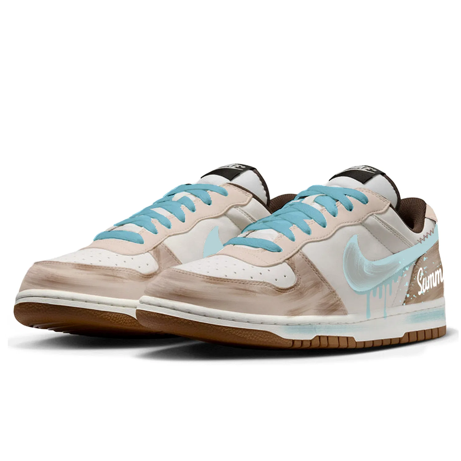 Кроссовки скейтбординговые Nike Big Maris Sal бежевые — фото 4