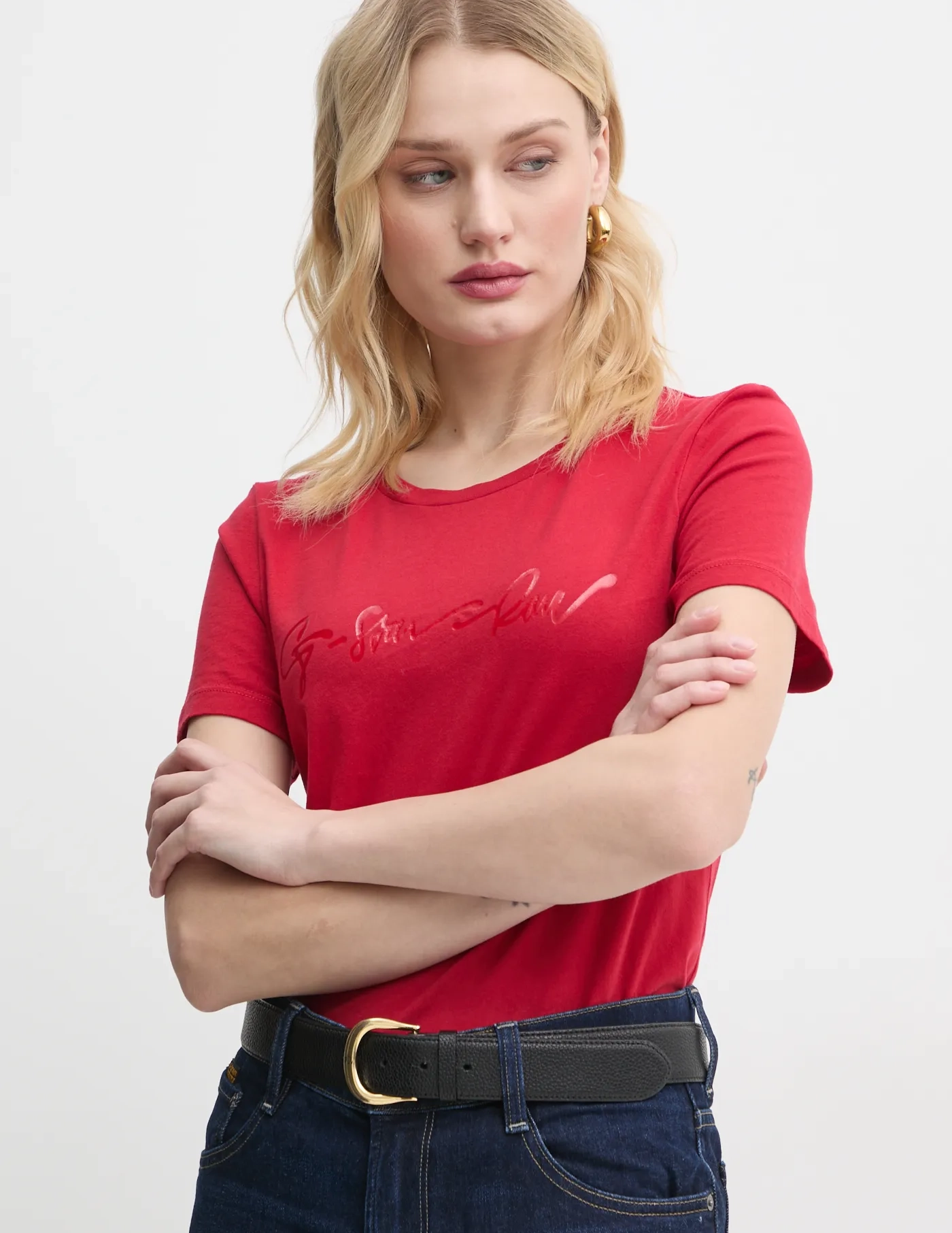 

Хлопковая футболка G-Star Raw, красный