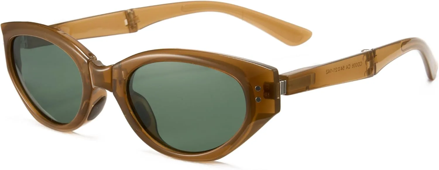 

Складные поляризованные солнцезащитные очки Cyxus «кошачий глаз» для мужчин и женщин, удобные в переноске, с защитой UV400, модель P1181, 04-brown Frame-black Lens