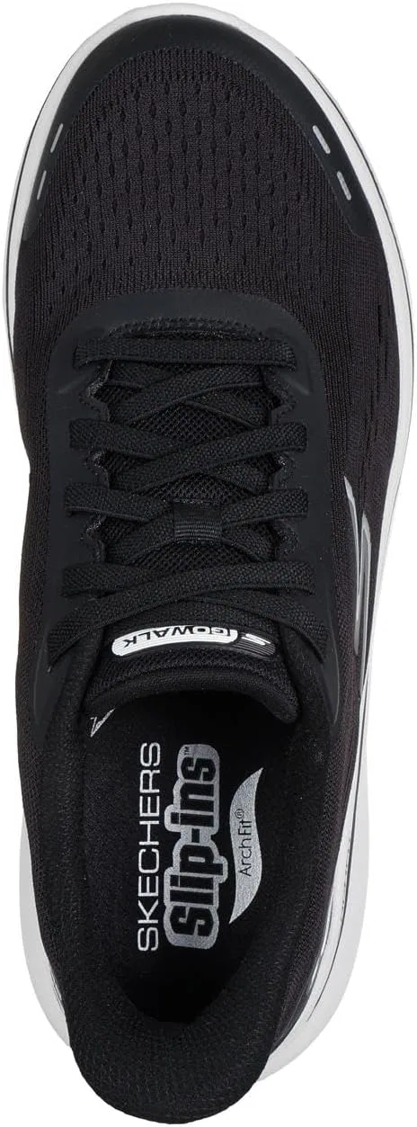 Мужские кроссовки Skechers Go Walk Arch Fit N-Joy Nobend, Black Textile White Trim — фото 3