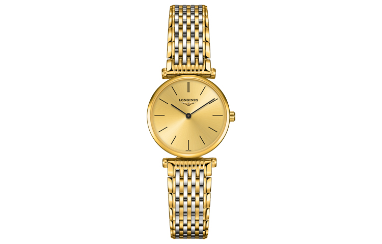 

LONGINES Часы Jialan Collection Quartz Movement Women's Watch 29mm Gold Dial Stainless Steel Case Stainless Steel Watchband, Gold Dial
