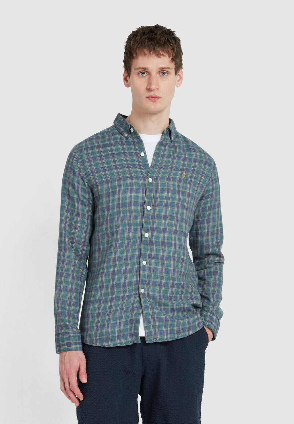 

Рубашка HAMILTON SLIM FIT CHECK SHIRT Farah, зеленый