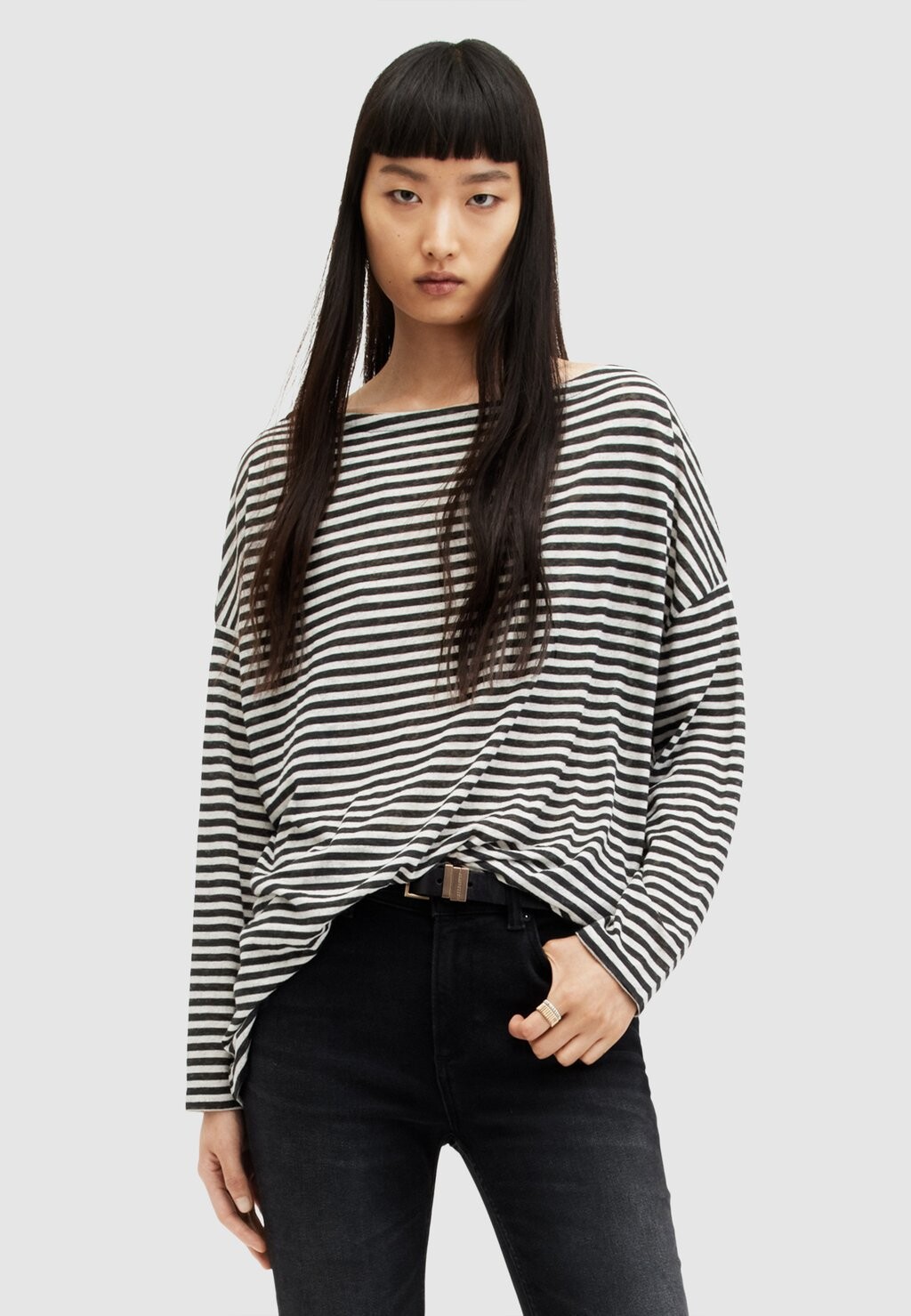 

Футболка с длинным рукавом RITA STRIPE AllSaints, черный