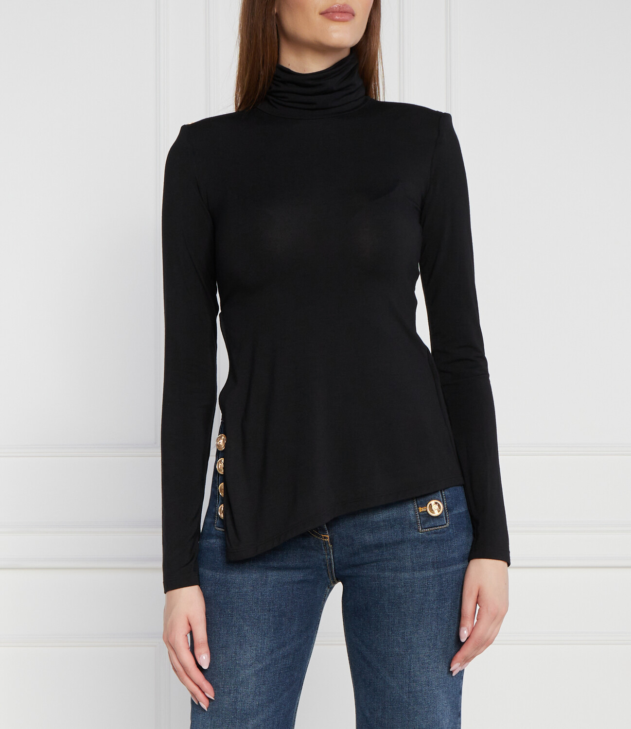 

Блуза Elisabetta Franchi Slim Fit, черный