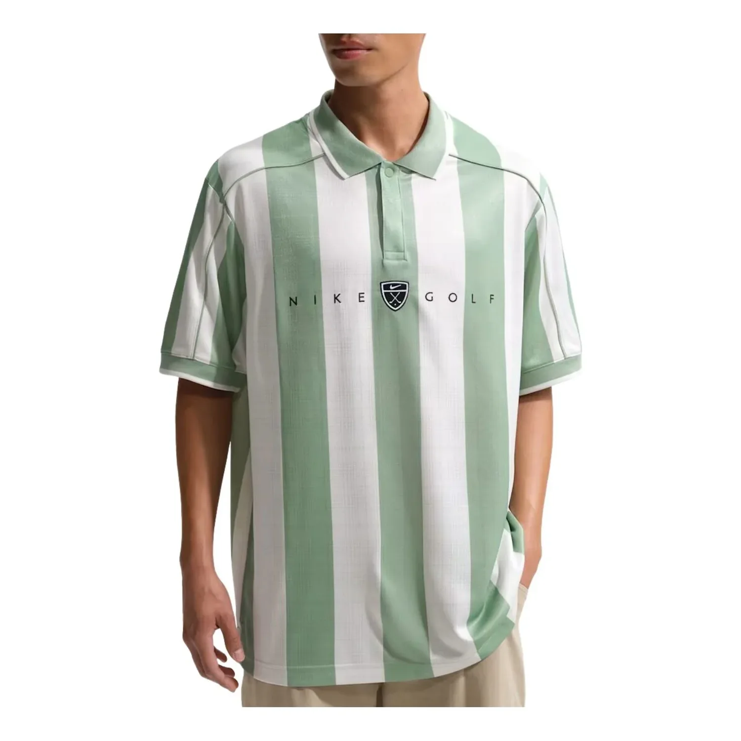 Поло для гольфа Nike Fairway Fresh Dri-FIT Loose с коротким рукавом, цвет 'Steam', зеленый