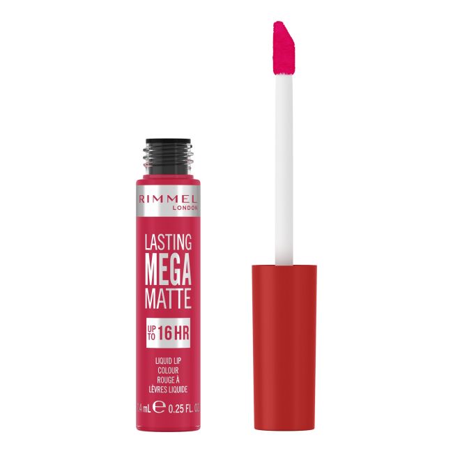 

Стойкая мегаматовая жидкая помада Rimmel, цвет 910 fuschia flush, 7,4 мл