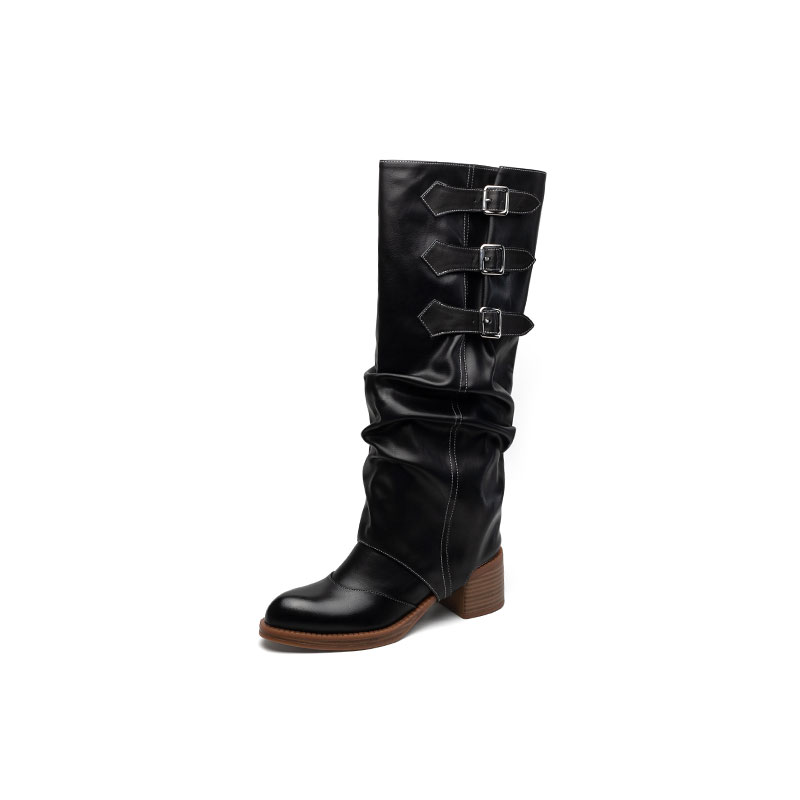 Сапоги женские 4,5 см Echo&yolo, Black Unlined