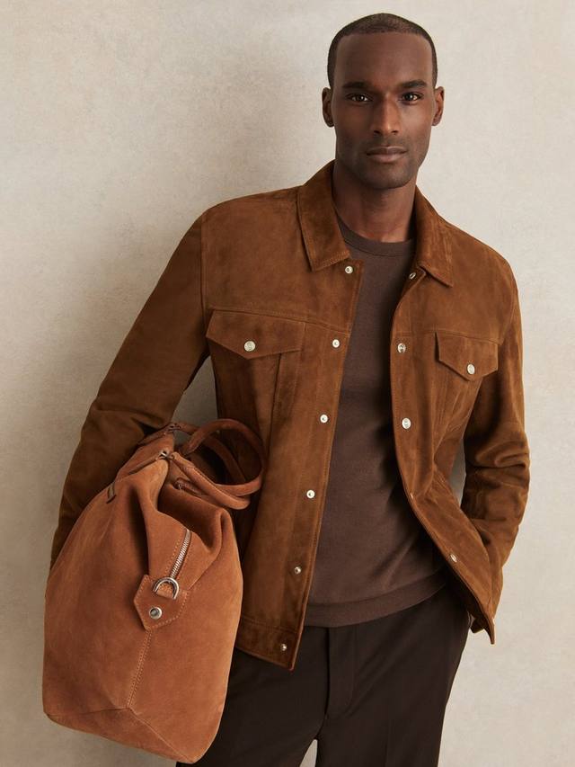 

Эдингтон куртка-рубашка из замши Reiss, Tobacco Brown