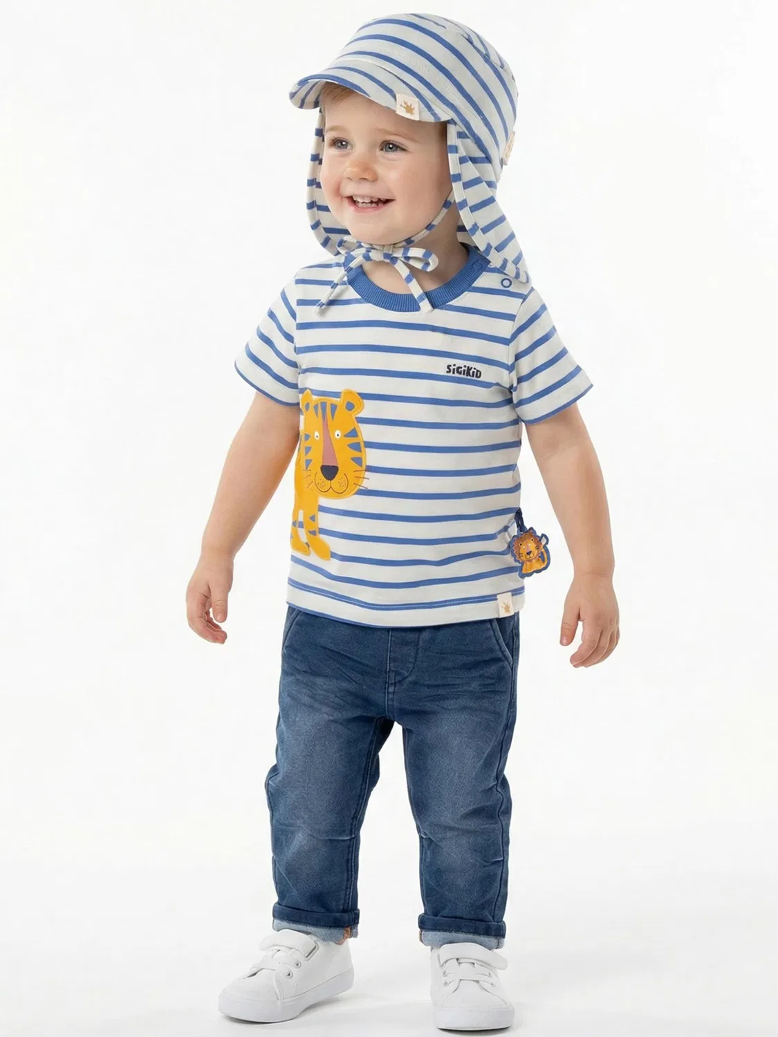 Футболка 'T-Shirt Tiger & Löwe' Sigikid, White — фото 3