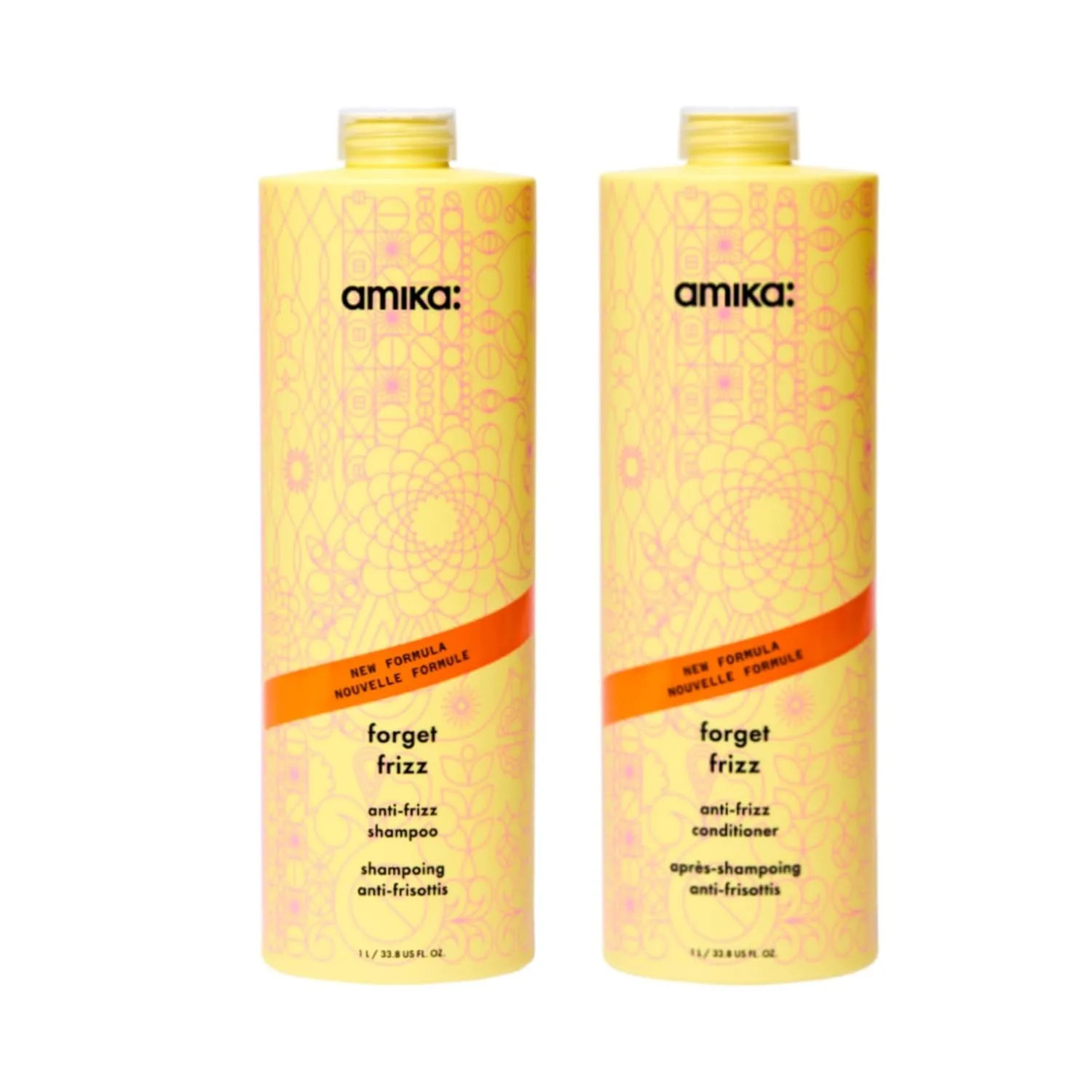 Шампунь против пушистости волос Amika Forget Frizz | Разглаживающий, защита от влажности, контроль пушистости до 72 часов