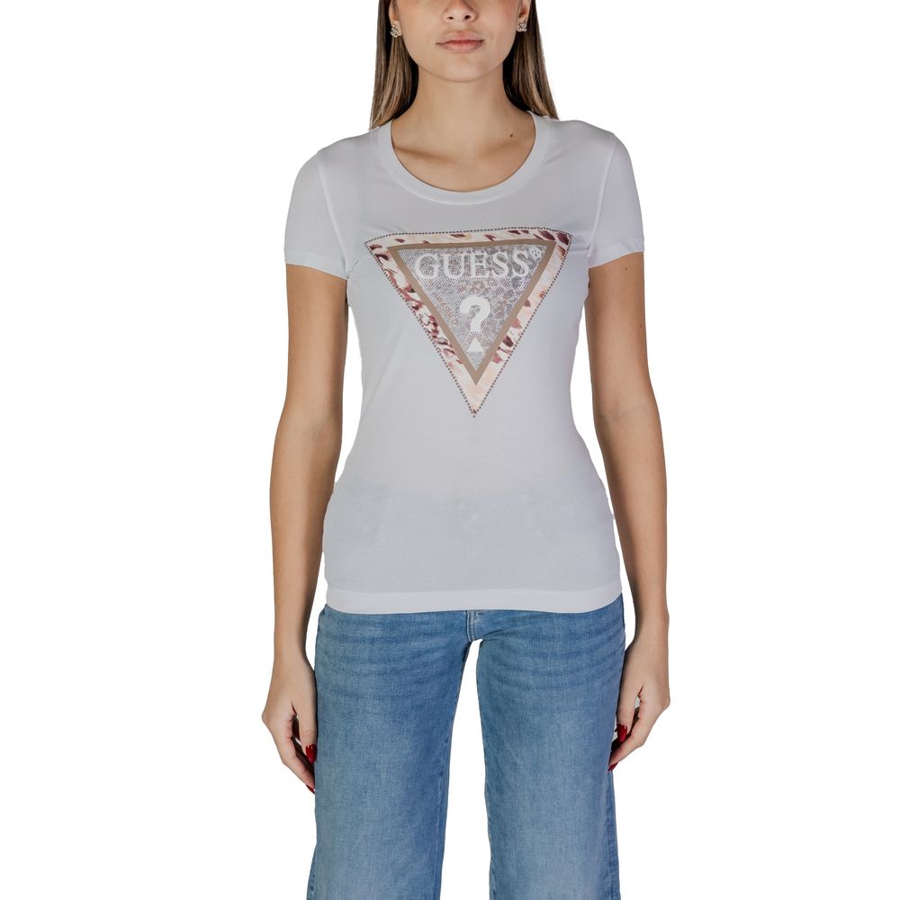 

Белые хлопковые топ и футболка GUESS