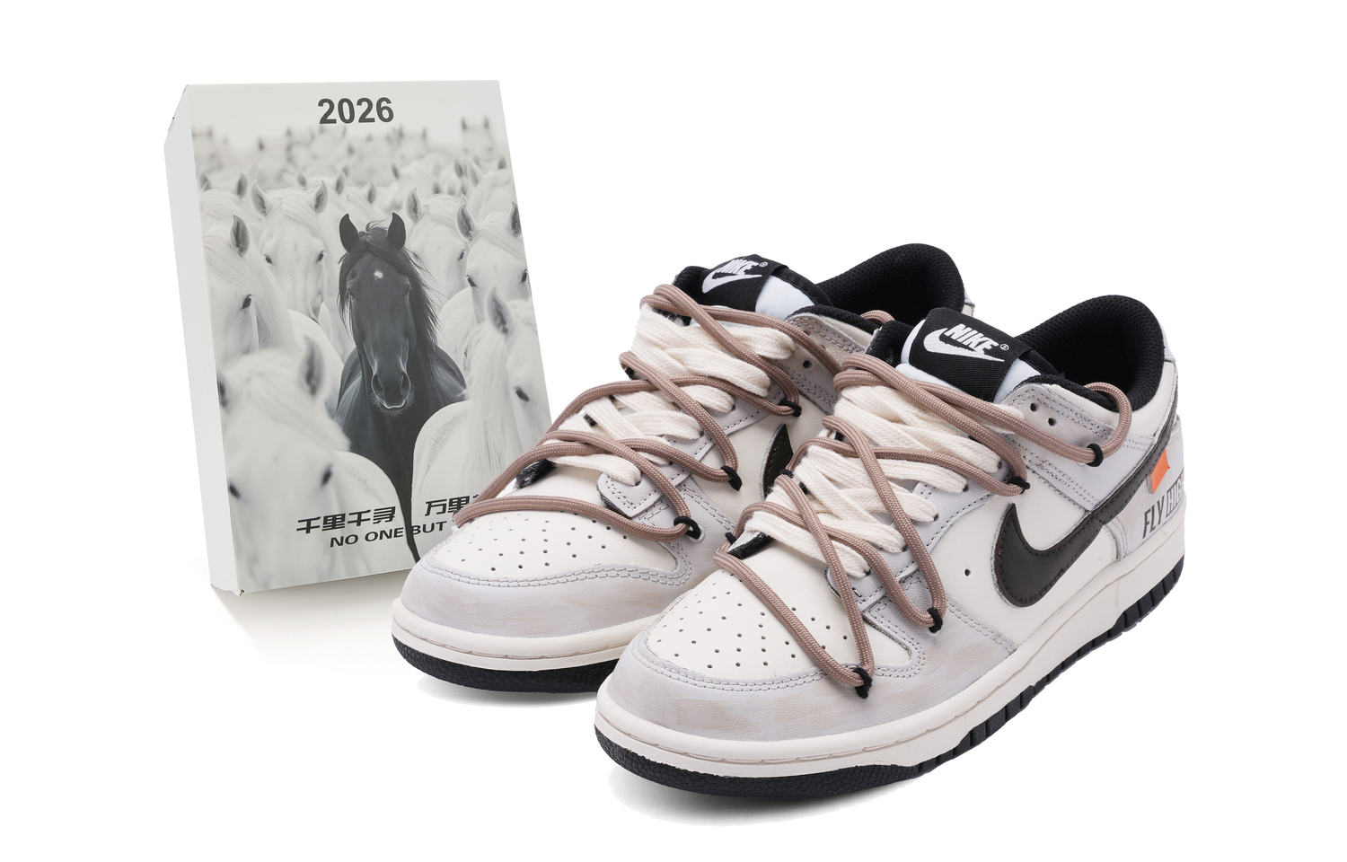 

Nike Dunk Abrasion Resistant Low top Skateboard Shoes Unisex бежево-коричневый