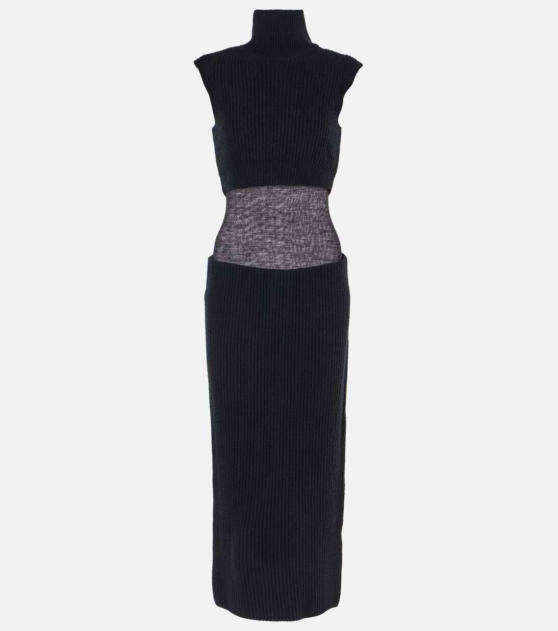 

Платье миди Arabba из шерсти и кашемира Sportmax, черный