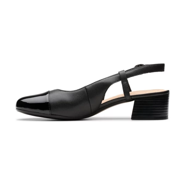 Женские туфли Мэрилин Роуз из кожи на блочном каблуке Clarks, цвет black leather — фото 3