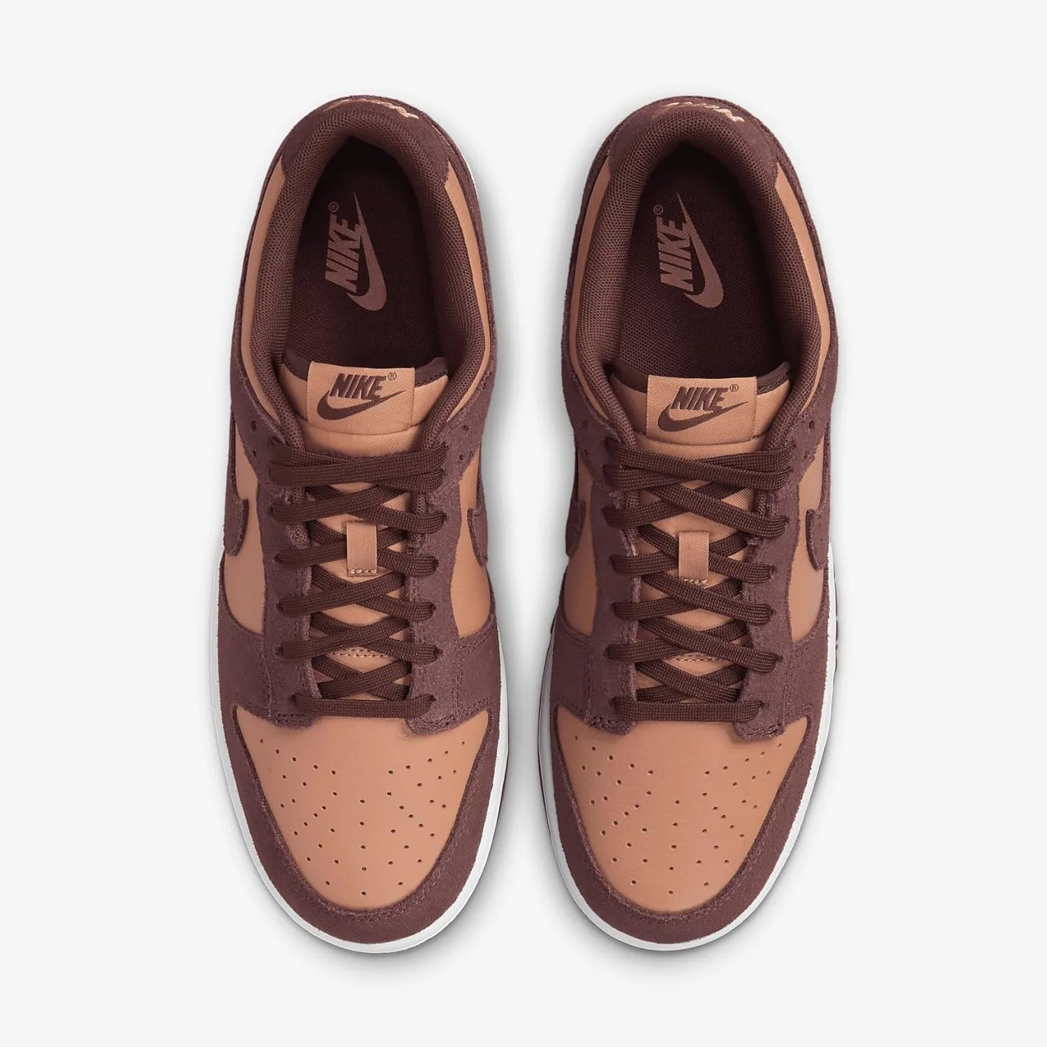 Мужские кроссовки Nike Dunk Low Retro (FQ8249-200, янтарно-коричневый/белый/темно-коричневый) — фото 4