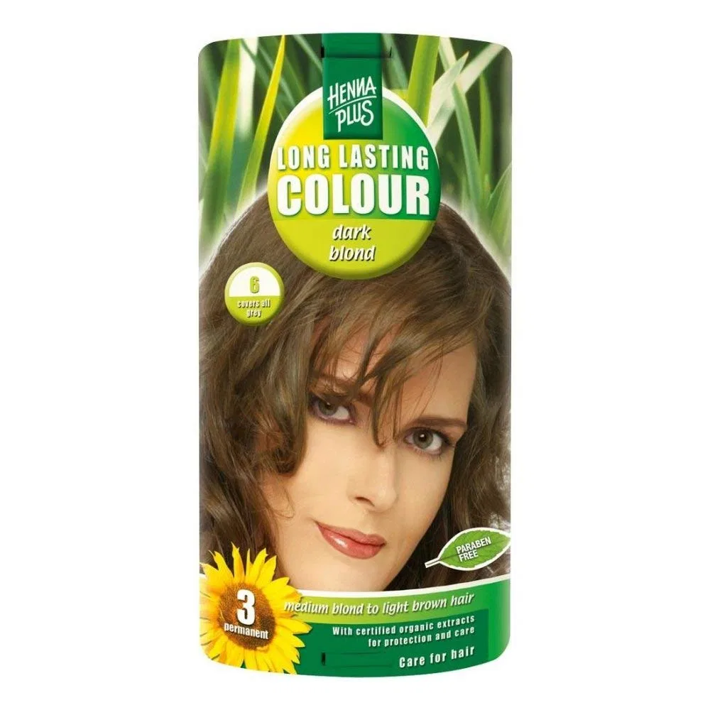 Стойкая краска для волос «Long Lasting» Dark Blonde 6 от HENNAPLUS Hennaplus