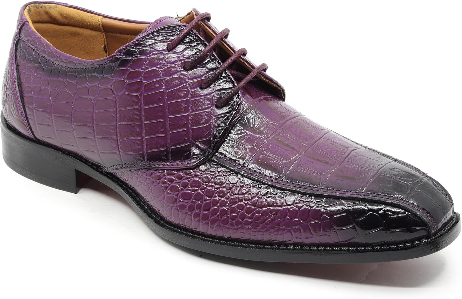 

Мужские туфли оксфорды с шнуровкой и принтом крокодила Croco-03 Metrocharm, фиолетовый