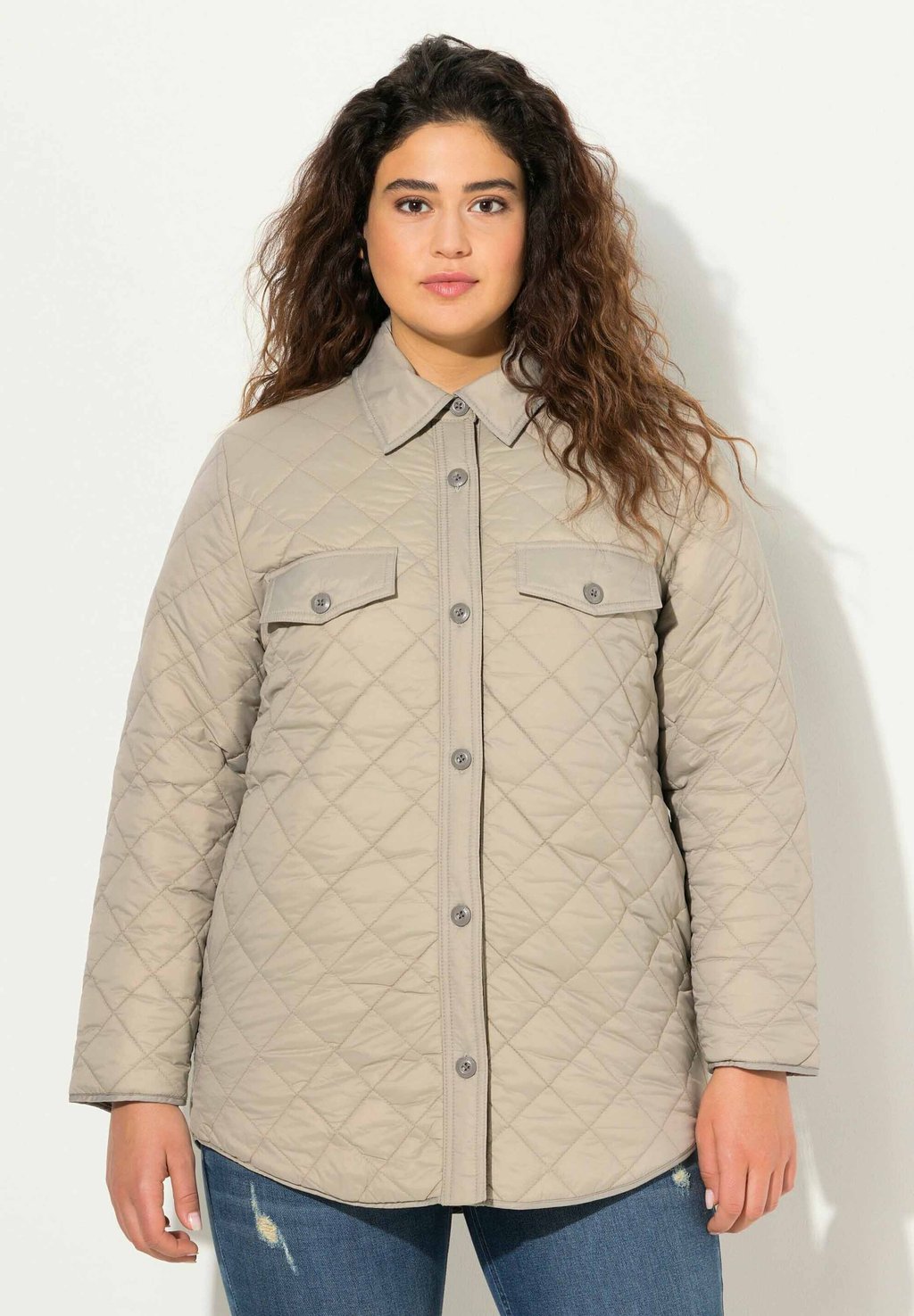 

Зимнее пальто QUILTED WATER REPELLENT Ulla Popken, серый