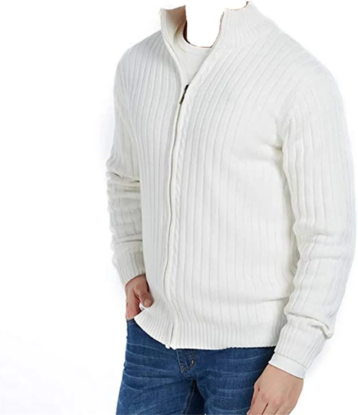 

Мужской кардиган полуводолазка с длинными рукавами и молнией Kaxiya2021