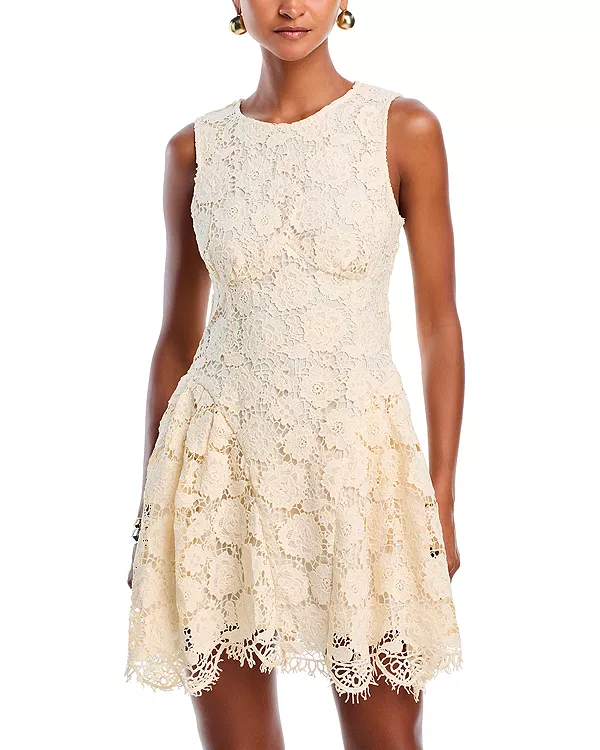 

Кружевное платье без рукавов - эксклюзив Aqua, белый