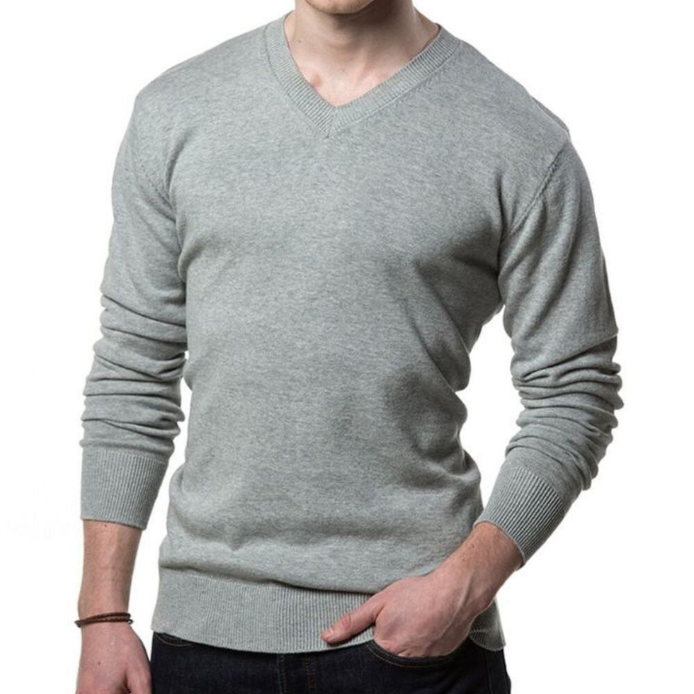 

Свитер с v-образным вырезом осенних оттенков Gallery Seven, цвет Light Grey