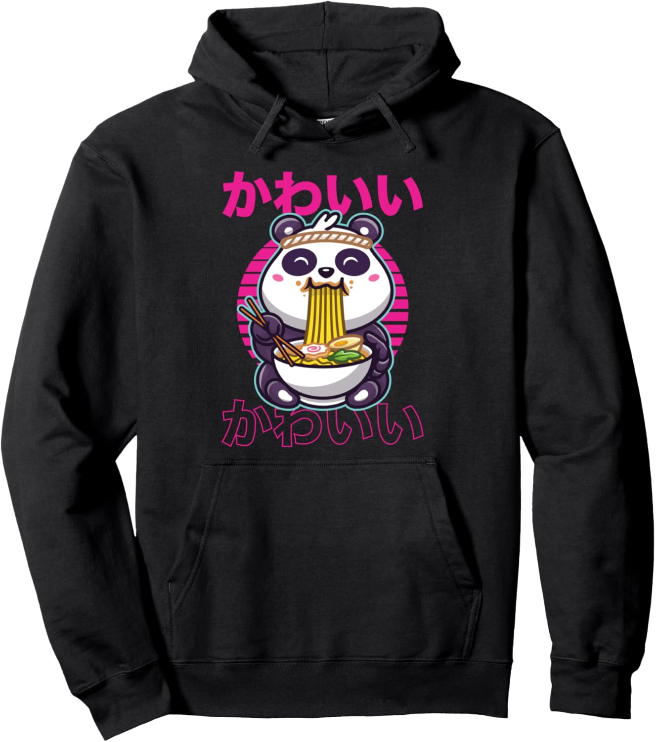 

Худи с надписью «Панда Рамен Япония» Japanese Merch & Vaporwave Aesthetics Gift, черный