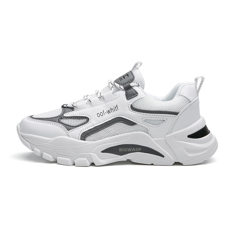 

BIGWASP Антискользящие износостойкие массивные низкие кроссовки мужские белые, цвет White