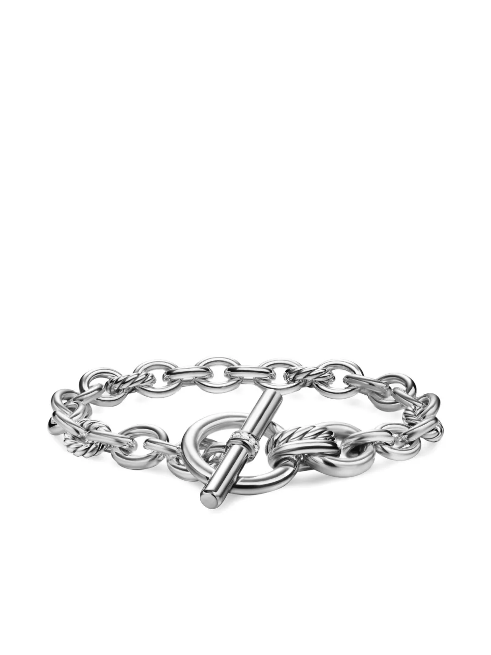 

Серебряный браслет DY Mercer Toggle Chain с бриллиантами David Yurman, серебяный
