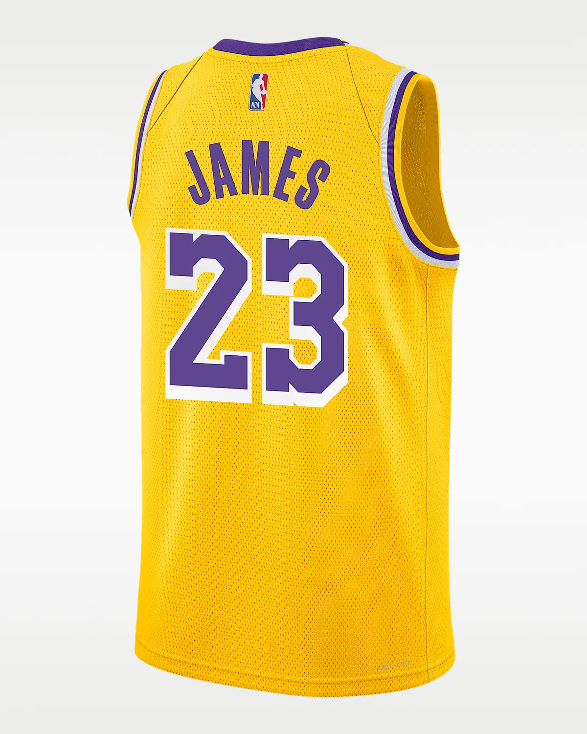 Большой детский свитер Nike NBA Swingman Jersey LeBron James Los Angeles Lakers 2023/24 Icon Edition, Amarillo — фото 2