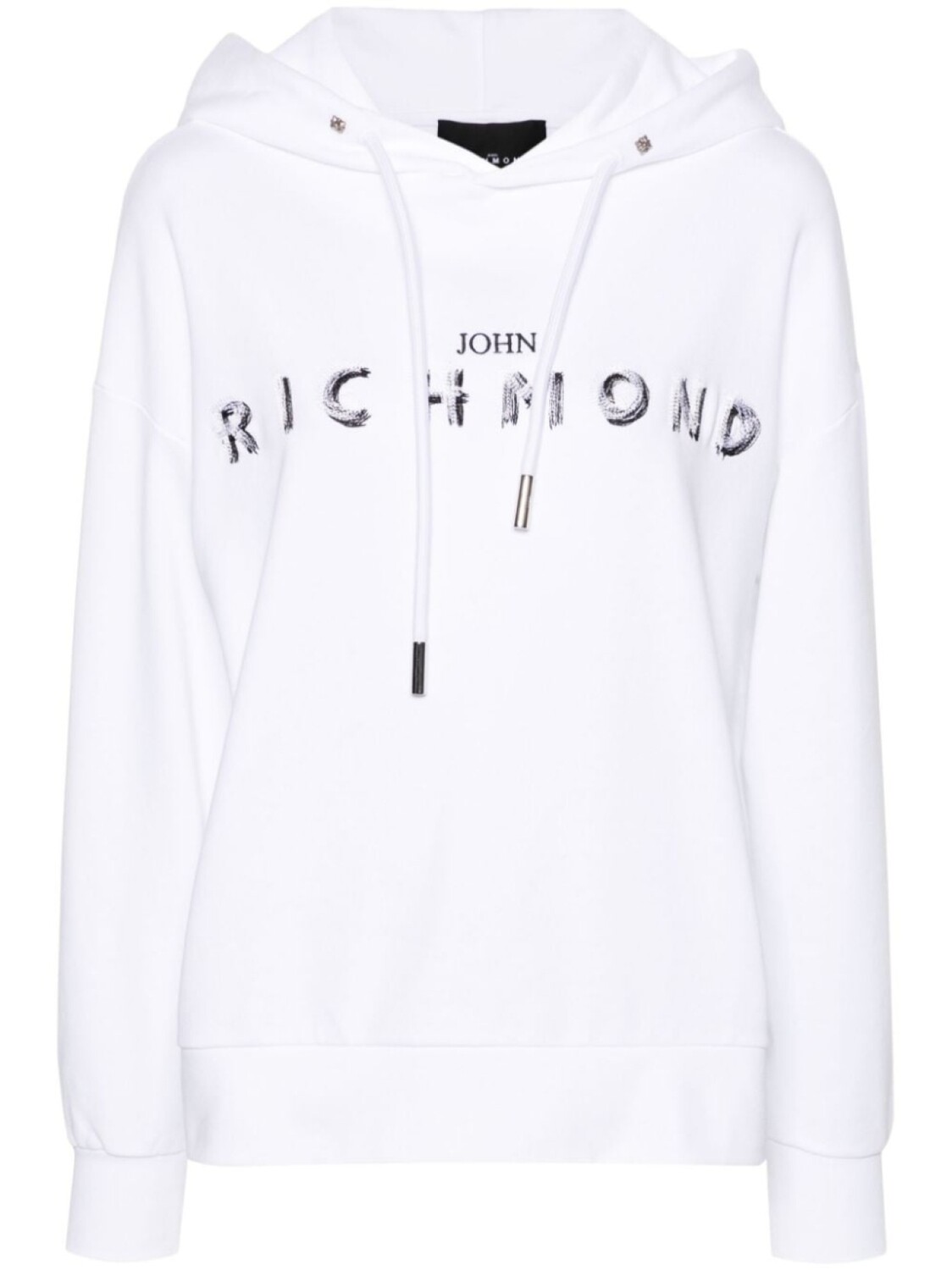 

John Richmond худи с вышитым логотипом, белый