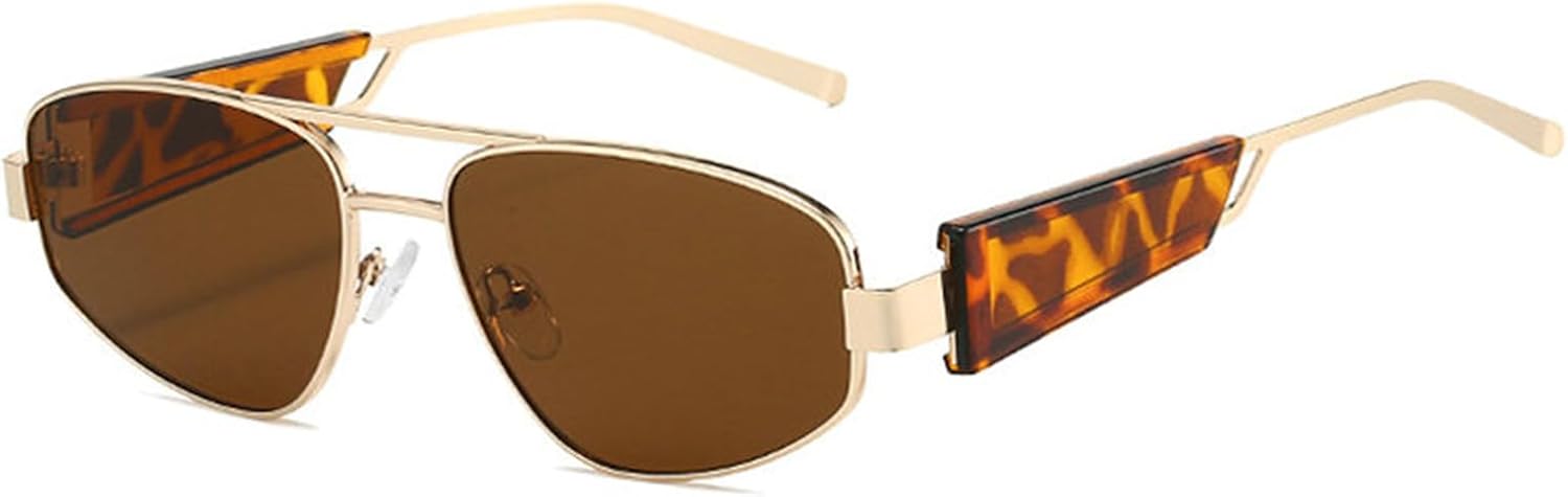 

Willochra Женские солнцезащитные очки с двойной перемычкой овальной формы Модные роскошные маленькие сексуальные узкие солнцезащитные очки в винтажном стиле панк, Leopard